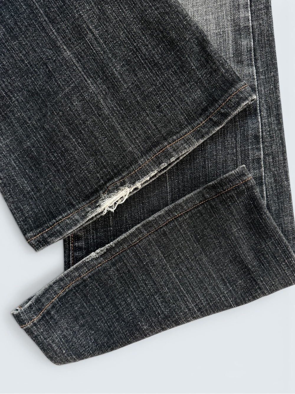 7 For All Mankind Vintage Low Rise Bootcut Jeans 28 Black Wash Y2K - Picture 5 of 16